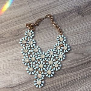 Baby blue floral necklace